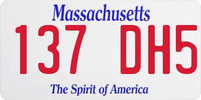 MA license plate 137DH5