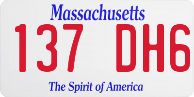 MA license plate 137DH6
