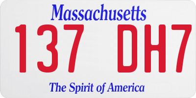 MA license plate 137DH7