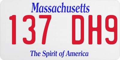 MA license plate 137DH9