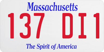 MA license plate 137DI1
