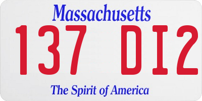 MA license plate 137DI2