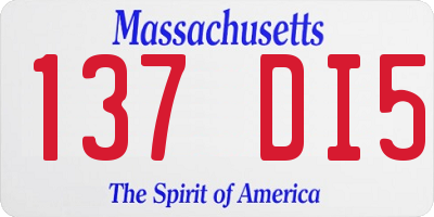 MA license plate 137DI5