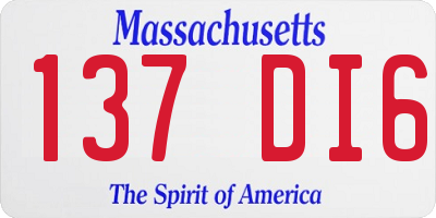 MA license plate 137DI6