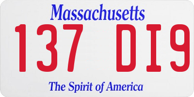 MA license plate 137DI9