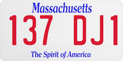 MA license plate 137DJ1