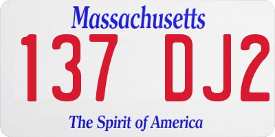 MA license plate 137DJ2