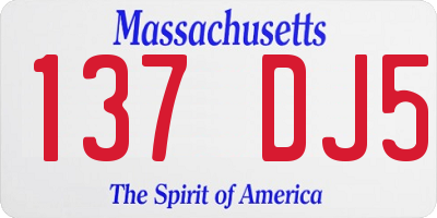 MA license plate 137DJ5