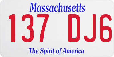 MA license plate 137DJ6