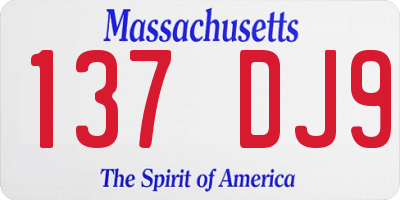MA license plate 137DJ9