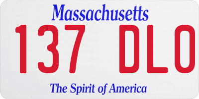 MA license plate 137DL0