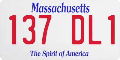 MA license plate 137DL1