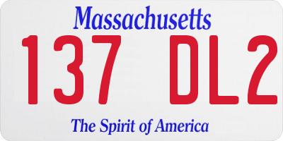 MA license plate 137DL2