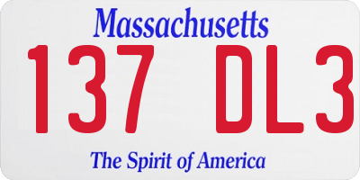 MA license plate 137DL3