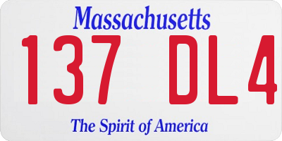 MA license plate 137DL4