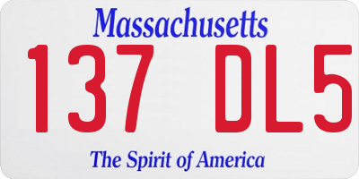 MA license plate 137DL5