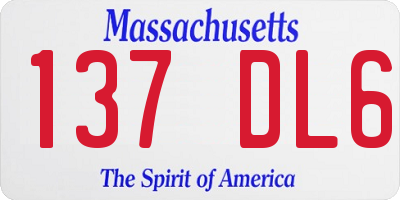 MA license plate 137DL6