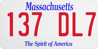 MA license plate 137DL7