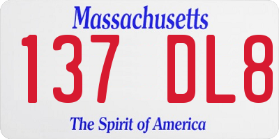 MA license plate 137DL8