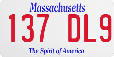 MA license plate 137DL9