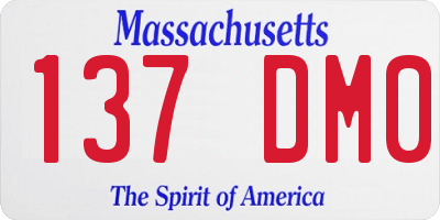 MA license plate 137DM0