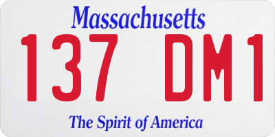 MA license plate 137DM1