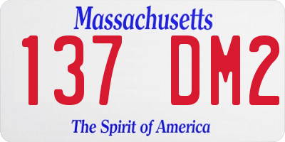 MA license plate 137DM2