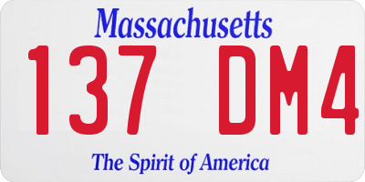MA license plate 137DM4