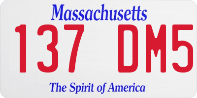 MA license plate 137DM5