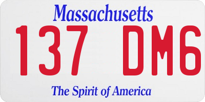 MA license plate 137DM6