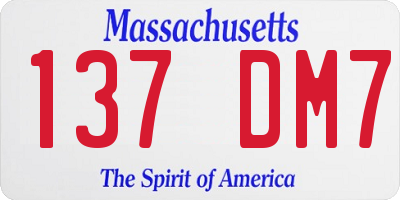 MA license plate 137DM7