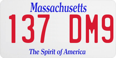 MA license plate 137DM9