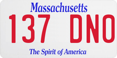 MA license plate 137DN0
