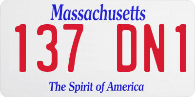 MA license plate 137DN1