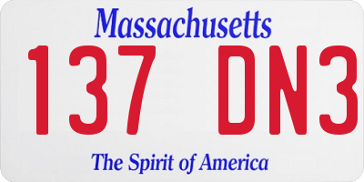MA license plate 137DN3