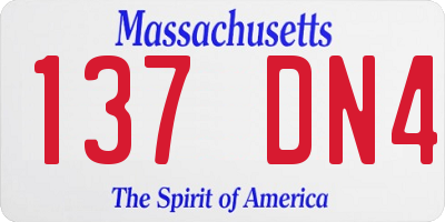 MA license plate 137DN4