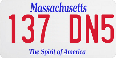 MA license plate 137DN5