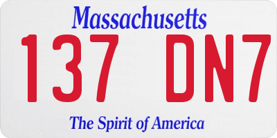 MA license plate 137DN7