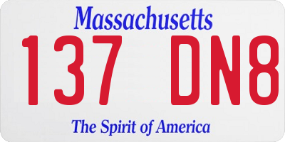 MA license plate 137DN8