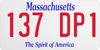 MA license plate 137DP1
