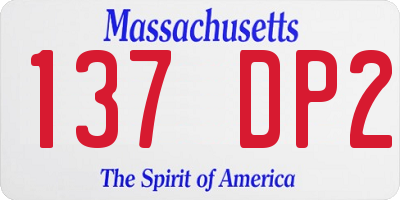 MA license plate 137DP2