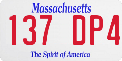 MA license plate 137DP4