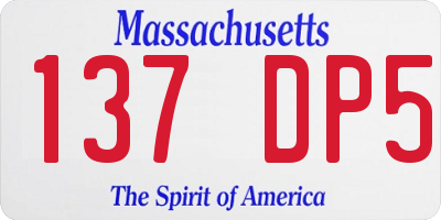 MA license plate 137DP5