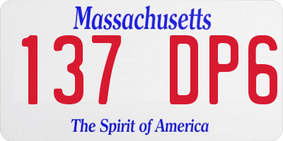 MA license plate 137DP6