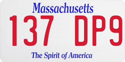 MA license plate 137DP9