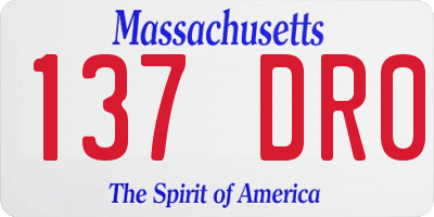 MA license plate 137DR0