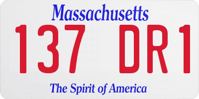 MA license plate 137DR1