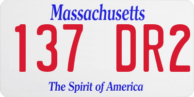 MA license plate 137DR2
