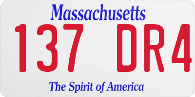MA license plate 137DR4
