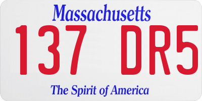 MA license plate 137DR5